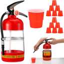 Potchen 2l/70oz Liquor Drink Dispensers Fire Extinguisher with 12 Cups Firefighter Firetruck Birthday Party Supplies Portable Drink Beverage Alcohol Wine Dispenser Pump for Beer Cocktail Whiskey