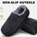 ONCAI Mens Clog Slippers with Arch Support Stripe Faux Fur Cotton-Blend High-Density Memory Foam Warm House Slippers Slip-on Indoor Outdoor Rubber Sole Size 7-16