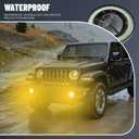 2PCS Angel Eye Halo Fog Lights for Cars, Universal Fog Lights, 2.5'' LED Super Bright High Power Fog Angel Eye Projector with Halo Rings, Daytime Light DRL Car Driving Bulbs Fit Car (Yellow)