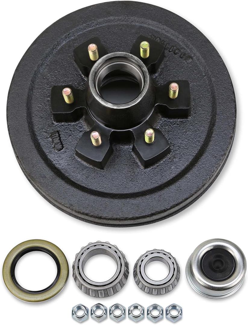 LIBRA One New 12" X 2" Trailer Brake Drum Kit 6 on 5.5" B.C. for 5200-6000 Lbs Axle - 22003K