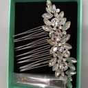 EVER FAITH Wedding Jewelry Side Comb Marquise Crystal Cluster Leaf Bridal Prom Headpiece Hair Accessories for Women Bride Clear Silver-Tone