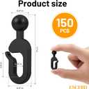 150pcs Plastic Hooks for Pavilion Curtains and Mosquito Nets Black Curtain Track Hooks Gazebo Accessories Suitable for Most Types