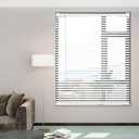 AIRLAJYID Cordless Vinyl Mini L Blinds 36" W x 64" H, 1" Slat White Horizontal Windows L Blind for Door, Shades, Camper, Light Filtering, Interiors, Arrive 1/2 Inch Narrower Indoor