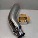 Exhaust Tip, 4 Inch Diesel Exhaust Tip Elbow Tip with a Clamp, 4" inlet 6" Outlet Chromed Exhaust Tip for Pickups, Trucks and Cars