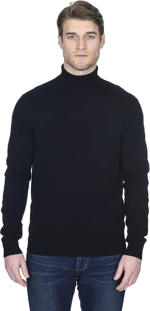 State Fusio Turtleneck Merino Wool Sweater - Long Sleeve Pullover for Men (X-Large, Black)