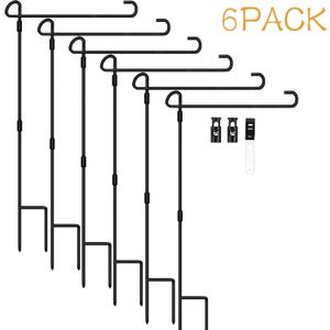 Garden Flag Holder Stand 6 Pack Garden Flag Pole for 13.5" Width 12 x 18 Inches Flags with Anti-Wind Clip for Outdoor Garden Yard Lawn