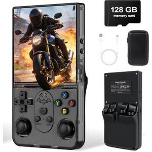 S600 Retro Handheld Game Console - 4.0 Inch IPS Display, 128GB Memory, Over 18,000 Classic Games, 3500mAh Battery, Perfect for Retro Gaming Addicts and Portable Fun, Black
