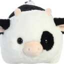 Aurora Adorable Spudsters Tutie Cow Stuffed Animal - Round Shape Makes for Comforting Cuddles - Perfect for Kids All Ages and Animal Loving Adults - White 10 Inches
