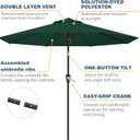 10FT Patio Umbrella, Outdoor Umbrella with Push Button Tilt and Crank, 8 Sturdy Ribs, UV Protection & Waterproof Market Umbrella for Pool, Backyard, Beach, Deck (Dark Green)