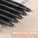 Black Pens Bulk, 60 Pack Durawrite Retractable Ballpoint Pens Black Ink 1.0mm, Click Pens No Bleed No Skip Smooth & Vivid Writing for Teachers, Students, Restaurant Servers, School & Office Supplies