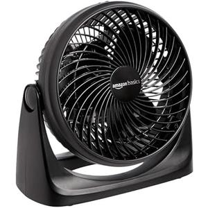 Amazon Basics Air Circulator Fan, Desk Fan for Bedroom, Home and Office, With 90-Degree Tilt Head, 3 Speed Settings, Lightweight (3 LBS), 35 Watts, Black, 11.1"W x 6.3"D x 10.9"H
