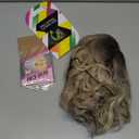 MISSQUEEN Short Blonde Wig with Bangs Synthetic Wavy Blonde Bob Wig Curly Heat Resistant Ombre Blonde Hair Wig for Women Daily Party Halloween Use