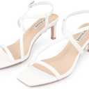 JOY IN LOVE Womens 2.5 Inch Kitten Heels Low Heel Square Open Toe Strappy Sandals, 10