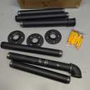 Home Expert 6 Inch Black Industrial Pipe Floating Clothing Rack Wall Mounted, Heavy Duty Garment Rack for Hanging Clothes, Multi-purpose Hanging Rod for Closet Storage, 3 Pack