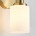 3-Light Bathroom Light Fixtures, Vanity Lights for Mirror with Textured Milky White Glass Shade, Modern Kitchen Light Fixtures Wall Sconce Light - E26 Base - Brushed Gold