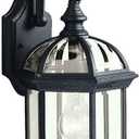 Kichler Barrie 15.5" Outdoor Wall Light in Black, 1-Light Exterior Wall Sconce with Clear Beveled Glass, (15.5" H x 8" W), 9735BK