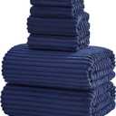 6-Piece Bath Towel Set(30"x60"), 2 Extra Large Bath Towel Sheets, 2 Hand Towels and 2 Washcloths - Highly Absorbent Quick Dry Microfiber,Ultra Soft Towel Set for Bathroom (Navy Blue)