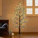 Hairui Lighted Christmas Pine Tree 6FT 126 LED for Indoor Outdoor Home Room Fireplace Porch Christmas Decoration