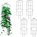 4 Pack 31'' Plant Trellis for Climbing Plants Indoor & Outdoor, Metal Trellis for Potted Plants, Plant Support for Houseplant, Vines, Pothos, Rose, Ivy, and Flowers, Black