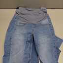 BLENCOT Women's Over The Belly Maternity Ankle Jeans Stretchy Denim Pregnancy Pants with Pockets (Medium)
