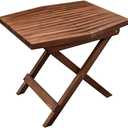Melino Wooden Folding Outdoor Side Table, FSC Certified Acacia Weatherproof Side Tables, Wood Folding Small Table for Outdoor, Patio, Porch, Pool, Backyard, Garden, Balcony and Deck - Chestnut