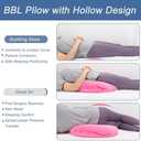 BBL Pillow After Surgery, BBL Pillow for Sitting Sleeping Driving, Hemorrhoid Pillow Seat Support Cushio for Butt with Hole, Butt Donut Pillow for Woman (Rose Red)