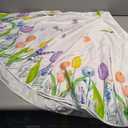 Horaldaily Spring Summer Tablecloth 60x60 Inch Round, Easter Watercolor Wild Flowers Tulip Lavender Blooming Floral Table Cover for Party Picnic Dinner Decor