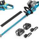 SEESII 40V Hedge Trimmer Cordless, 24" Electric Hedge Trimmer, 26000 RPM Bush Trimmer with 2 Packs 4.0Ah Batteries & Charger, 1" Blade Gap, Shrub Trimmer with 180 Rotatable Head, Blue