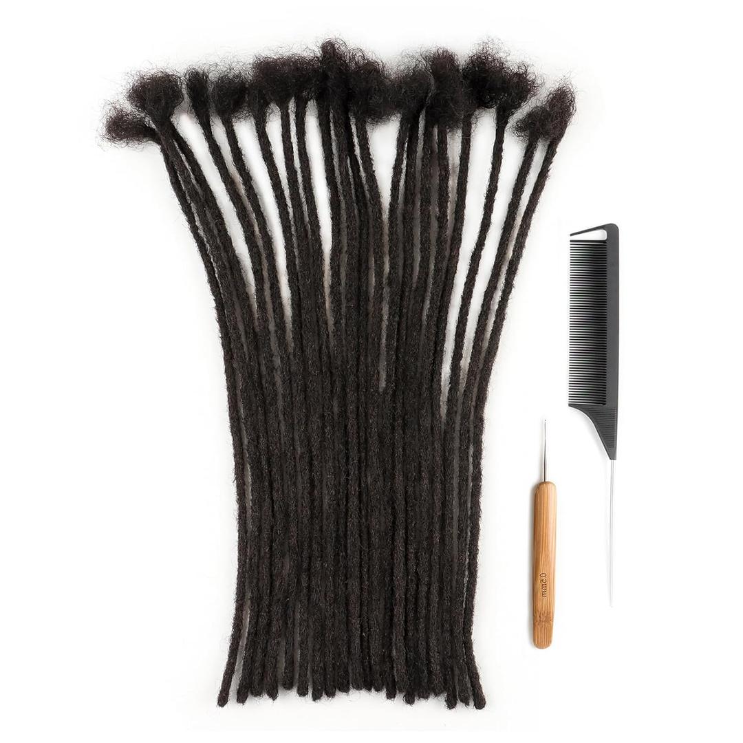 0.2cm Thickness loc Extensions Human Hair for Men/Women 12 Inch 60 Strands Human Hair Dreadlock Extensions Can Be Dyed and Bleached Soft Dreadlocks