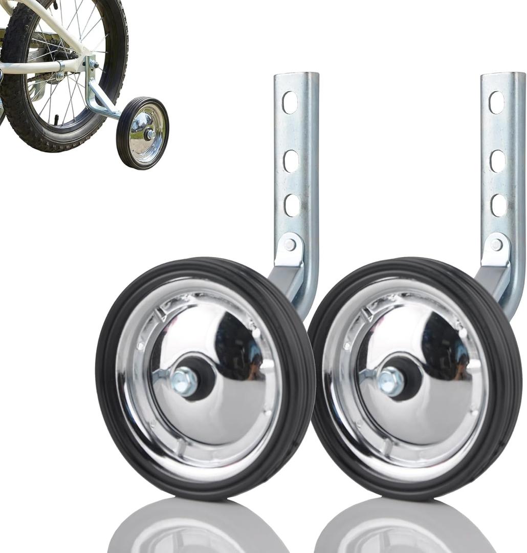 Training Wheels Little World Heavy Duty Rear Bicycle Stabilizers Mounted Kit Compatible for Bikes of 14 16 18 Inch, 1 Pair-Stronger Version