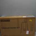 Upgraded Toddler Swing with Tray, Baby Swing Outdoor with Detachable Design, Safety Belt, Foldable Frame for Outdoor & Indoor Use (Pink)