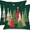 DFXSZ Christmas Pillow Covers 20x20 Inch Set of 2 Xmas Tree Decorative Green Throw Pillows Winter Christmas Decor for Home Couch TH-50B20