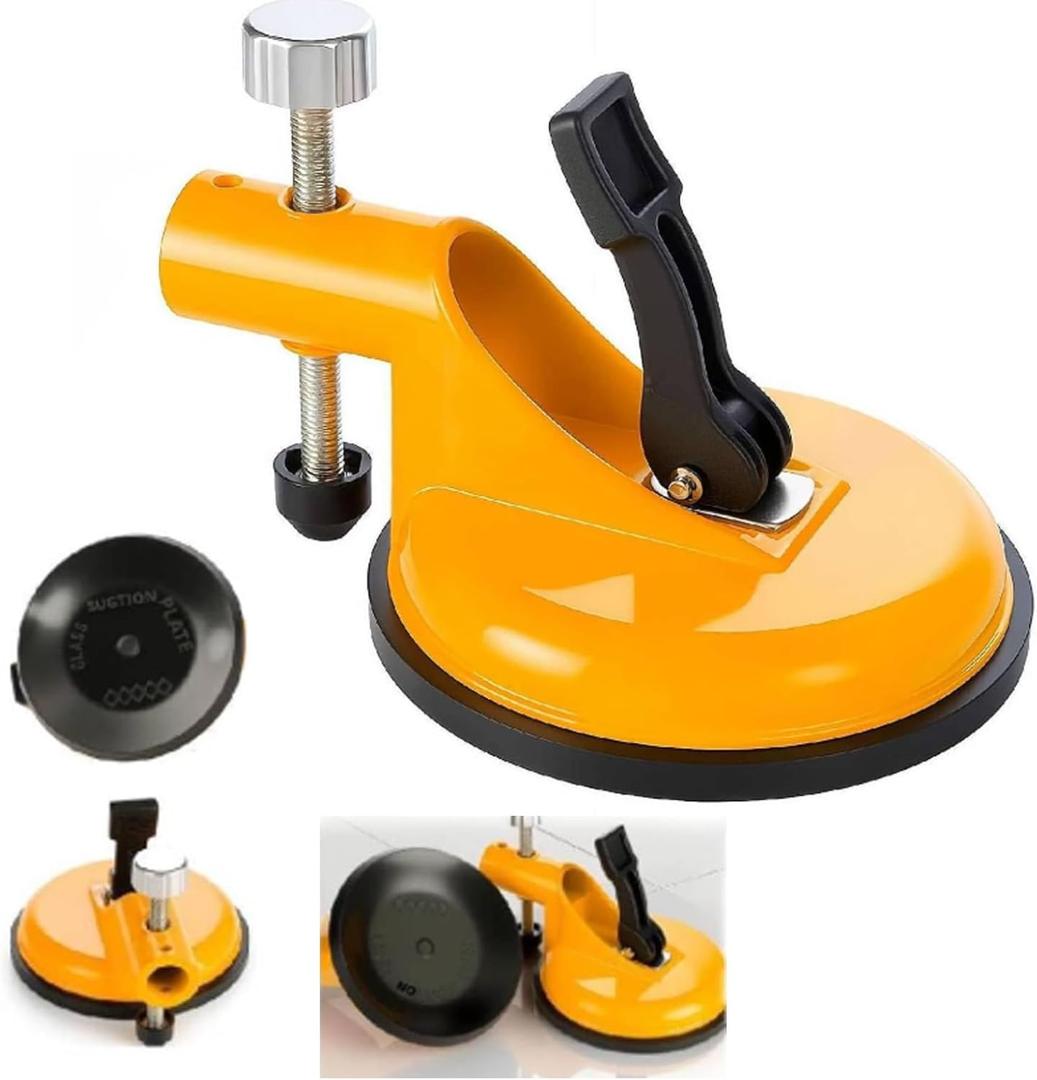 Floor Gap Fixer Tool, Adjustable Vacuum Suction Seam Countertop Leveling Alignment Clamp with Heavy-Duty Rubber Suction Cups for Installation Repair (Yellow)