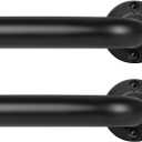 Black Wrap Around Curtain Rods 2Pack:Blackout Heavy duty Adjustable Window Curtain Rod for Bedroom,Industrial Darkening Curved French Metal Single Drapery Rods Easy Install,Matte Black 28-48"