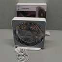 Small Box Fan, 10 inch Window Fan with 3 Speeds Strong Airflow, DC Adapter Square Table Fan for Bedroom Living Room Office Apartment, Quiet and Lightweight, 5ft Power Cord