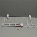 Spectrum Over the Door Organizer with Hooks for Hanging Coats Jackets Bags Totes & Towels, Easy Install Sturdy Steel Over Door Hook Rack Hanger for Bedroom Laundry Room Clost Storage, White