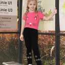 7-8T Toddler Girl Clothes Cat face print Short Sleeve Top+Pants Outfits Girl Spring and summer 2-Piece Set