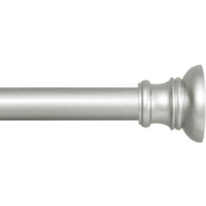 Kenney Nicholas Twist & Fit No Tools Tension Curtain Rod, 28 to 48 Inch Brushed Nickel Silver Extendable Rod, Easy Install