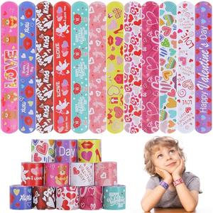 Valentines Slap Bracelets for Kids 36PCS Valentines Day Gifts for Kids Bulk Snap Bracelets Valentine Party Favors Goodie Bag Stuffers Treats Student Classroom Exchange Prizes Decorations Accessories