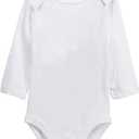 listery Newborn Bodysuit Baby Bodysuits Girls Boy Bodysuit Romper Long-Sleeve Bodysuit Unisex Babies 0-12 Months (White)