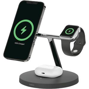 Belkin MagSafe 3-in-1 Wireless Charging Stand (Older 2021 Release) for Apple Watch, iPhone Series, AirPods - Black