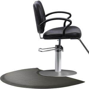 Salon Mats for Hair Stylist Anti Fatigue Standing 3'x4' Barber Salon Floor Mats - Black Semi Circle Hairstylist Mat for Salon Chair - 1/2" Thick Comfort Hair Cutting Hairdressing Equipment