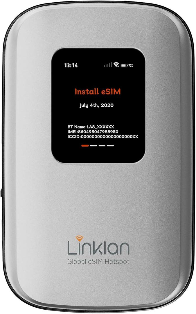 Portable Mobile HotspoteSIM Global WiFi Hotspot,No SIM Card/Contract Needed, 16Devices,180+ Countries, Compact Wireless Router for International Trips & BusinessFree 5GB US Data for 15 Days