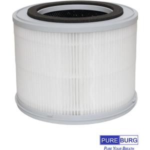 PUREBURG Replacement Filter Compatible with Broan NuTone Air Purifier Model BNAP-100, H13 True HEPA and Activated Carbon Multi-Layer Filtration