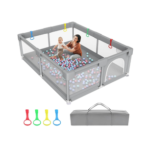 79"×71" Extra Large Baby Playpen, Big Playpen for Babies and Toddlers, Gap-Free, Climb-Proof Play Yard, Spacious Baby Play Pen with Zippered Door and Storage Bag, Grey