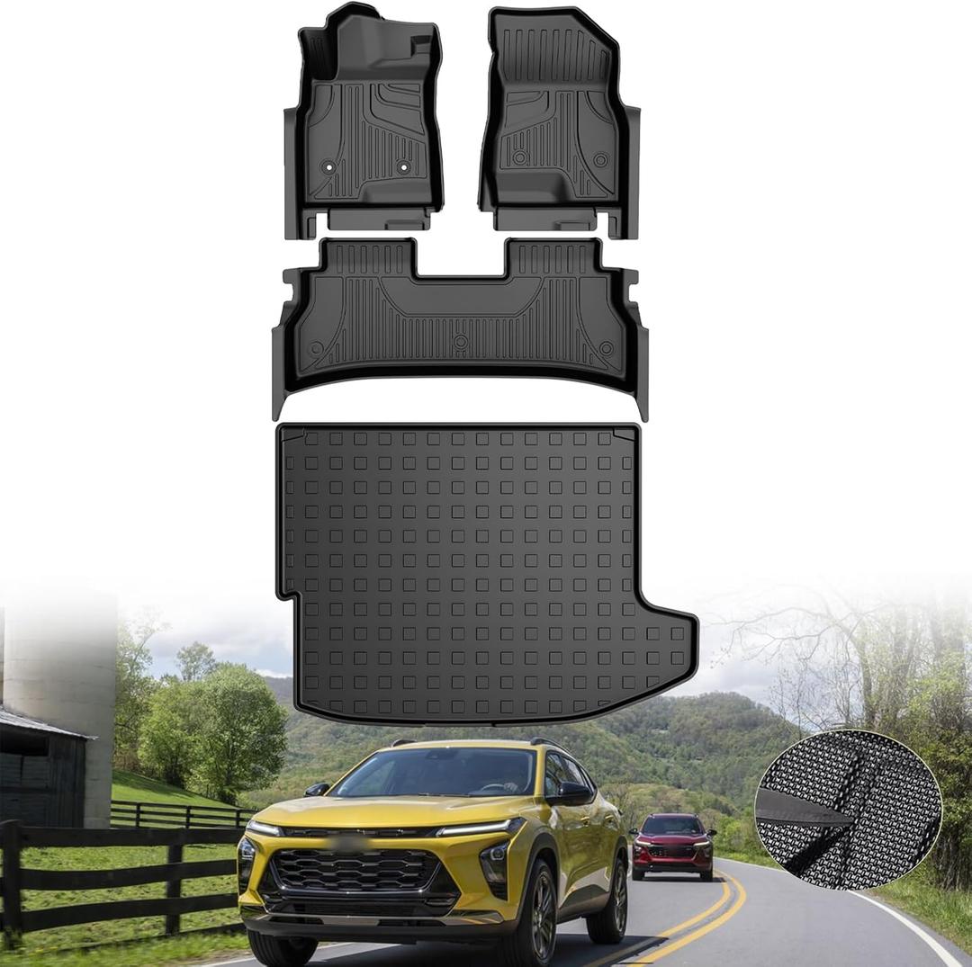 Original 2024 2025 2026 Trax Floor Mats & Cargo Liner for Chevy Trax All Models - Custom Fit Trunk Mat - All Weather Car Mats for Chevrolet Trax 2024 2025 2026 Accessories 1st & 2rd Row Mat