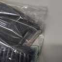 MR.SIGA Dustpan and Brush Set, Portable Cleaning Brush and Dustpan Combo with Bamboo Handle, Black, 1 Set