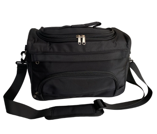 UISKOOPW Small Hairdressing Tool Bag Hairdresser Bag with Shoulder Strap, Hair Stylist Bag for Tools Hair Makeup Salon Organizer Bag with YKK Zipper (Black)