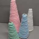 Jenaai 4 Pcs Pastel Christmas Cone Tree Candy Land Tree Cones Macaron Colors Christmas Decoration for Xmas Holiday Desktop Tabletop Centerpiece Ornaments Mantle Table Decor