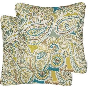 Set of 2 Decorative Throw Pillow Covers, Paisley Pattern, 20 x 20 Inches